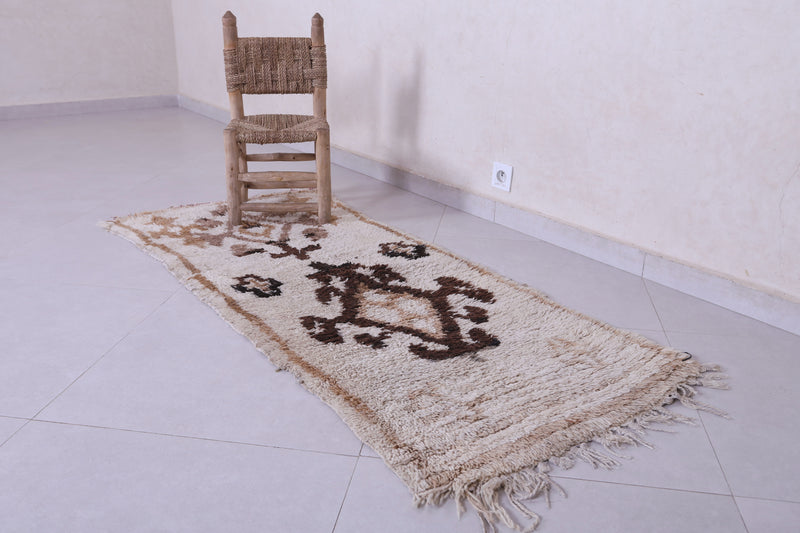 Moroccan Rug - 2.3 X 5.7 Feet | Handwoven Berber Wool Carpet - Boucherouite Rugs