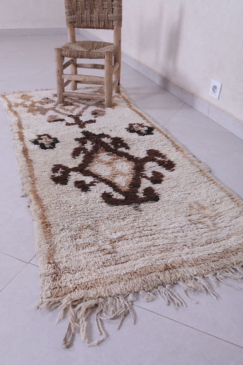 Moroccan Rug - 2.3 X 5.7 Feet | Handwoven Berber Wool Carpet - Boucherouite Rugs