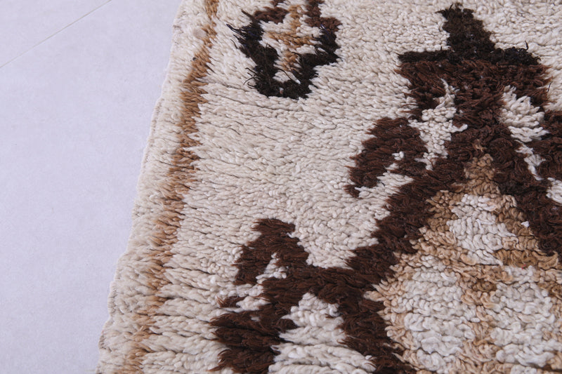 Moroccan Rug - 2.3 X 5.7 Feet | Handwoven Berber Wool Carpet - Boucherouite Rugs