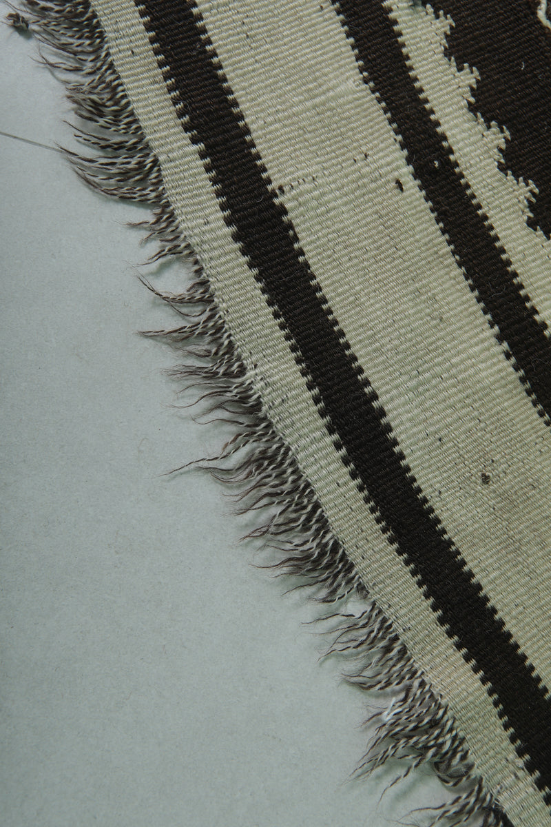 Handwoven Kilim Rug 4.9 FT x 10.7 FT – Elegant Black and White Design - Handwoven Kilim