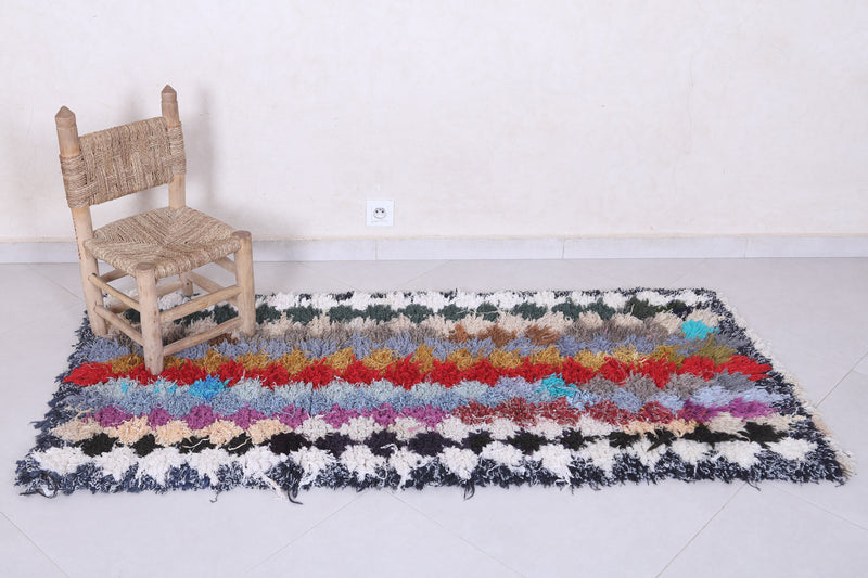 Vibrant Zigzag Moroccan Rug - 2.6 X 5.9 Feet - Boucherouite Rugs