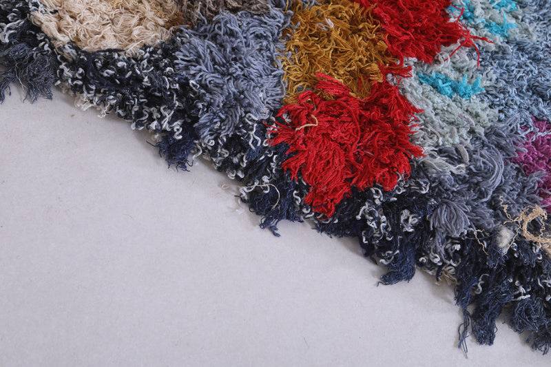 Vibrant Zigzag Moroccan Rug - 2.6 X 5.9 Feet - Boucherouite Rugs