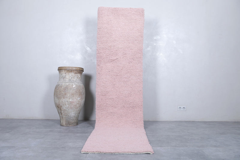Moroccan Rug - 2.3x10 FT | Handwoven Pink Runner - Runner moroccan rugs