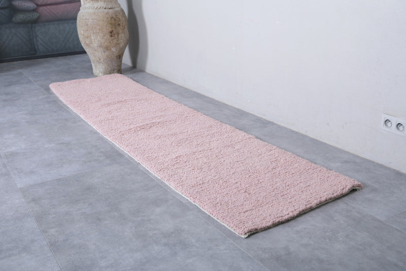Moroccan Rug - 2.3x10 FT | Handwoven Pink Runner - Runner moroccan rugs