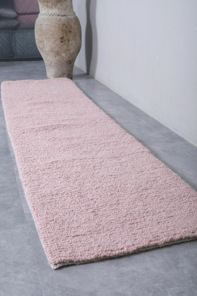 Moroccan Rug - 2.3x10 FT | Handwoven Pink Runner - Runner moroccan rugs
