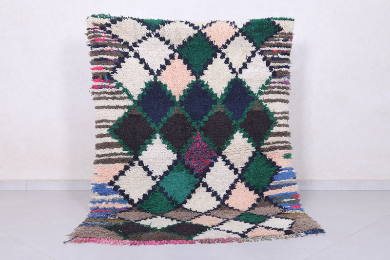 Handwoven Moroccan Berber Rug - 3.9 X 5.7 Feet - Boucherouite Rugs