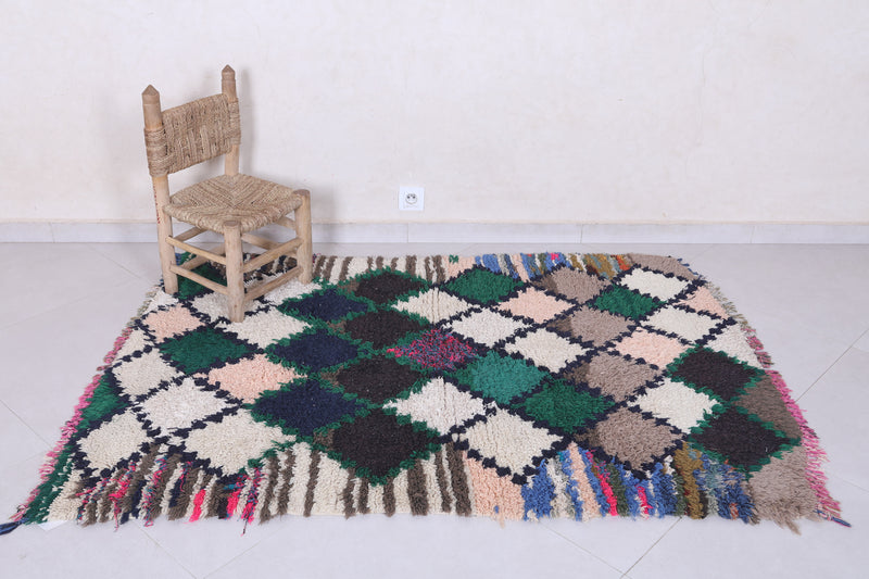 Handwoven Moroccan Berber Rug - 3.9 X 5.7 Feet - Boucherouite Rugs