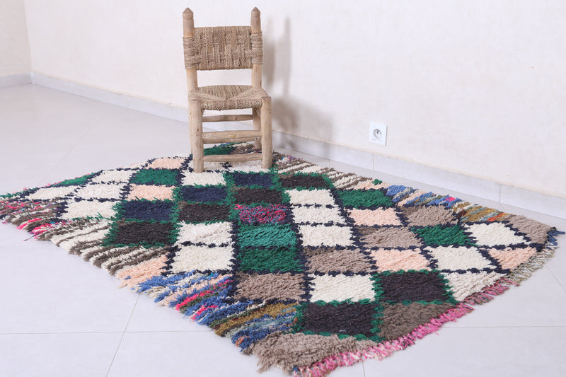 Handwoven Moroccan Berber Rug - 3.9 X 5.7 Feet - Boucherouite Rugs