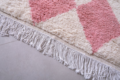 Custom Beni Ourain Moroccan rug - Pink and White Berber handmade carpet