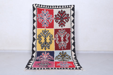 Moroccan berber rug 3.4 X 6.5 Feet - Boucherouite Rugs