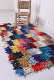 Moroccan rug 2.7 X 5.6 Feet - Boucherouite Rugs