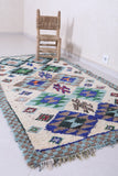 Moroccan berber rug 3.7 X 6.7 Feet - Boucherouite Rugs