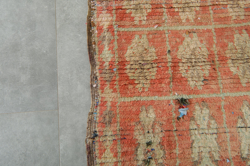 Runner geometric Moroccan rug - 2.6 feet x 9.9 feet - Handmade wool carpet