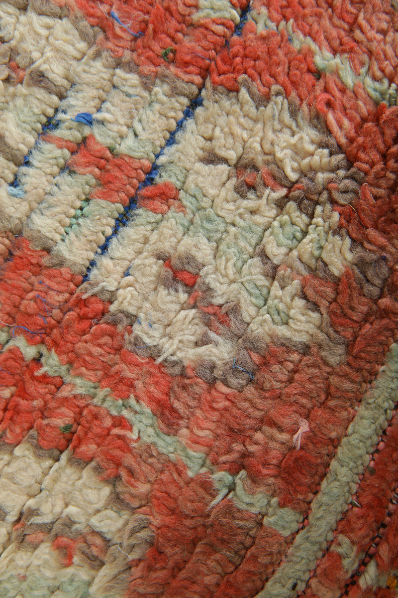 Runner geometric Moroccan rug - 2.6 feet x 9.9 feet - Handmade wool carpet