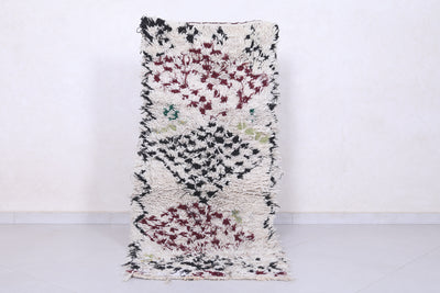 Moroccan Rug - 2.3 FT X 5.4 FT | Handwoven Bohemian Carpet - Boucherouite Rugs