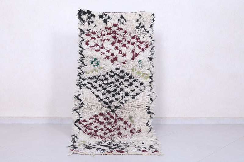 Moroccan Rug - 2.3 FT X 5.4 FT | Handwoven Bohemian Carpet - Boucherouite Rugs
