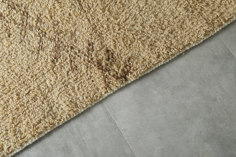 Beni ourain wool rug - Beige & brown handmade Moroccan - 10.2 ft x 14 ft