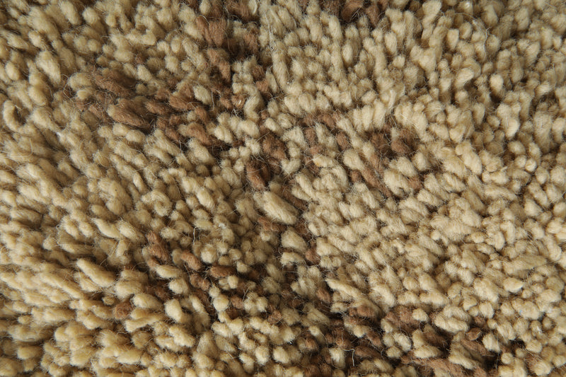 Beni ourain wool rug - Beige & brown handmade Moroccan - 10.2 ft x 14 ft