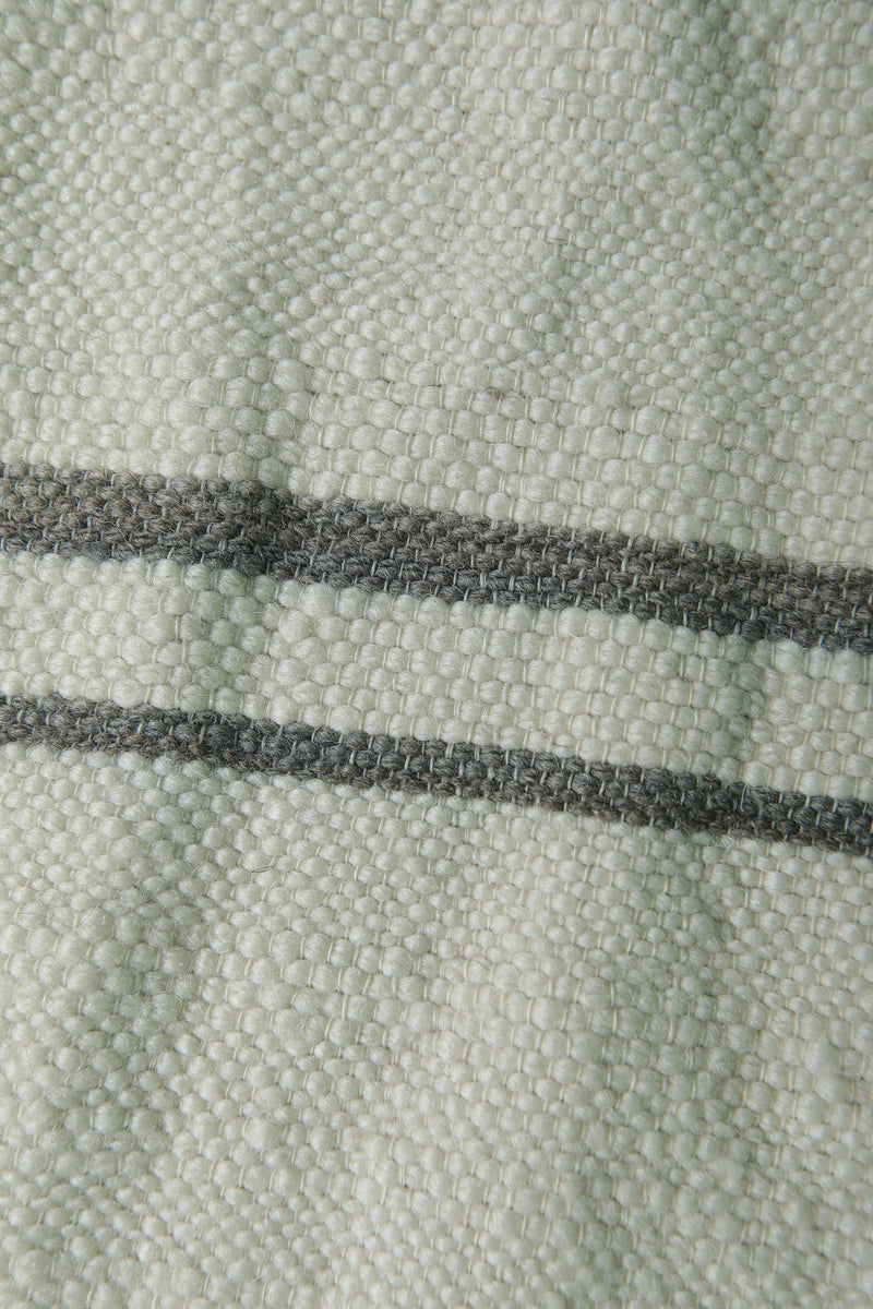 Moroccan Rug - Striped Handwoven Wool 6.5 x 12.9 ft | Neutral Toned Carpet