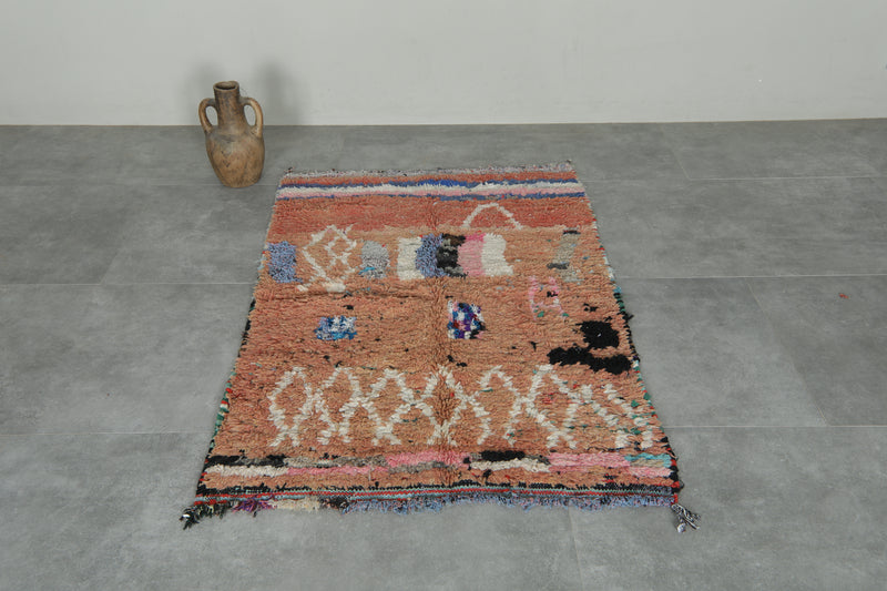 Geometric Moroccan rug - Handmade wool carpet - 3.2 ft x 4.8 ft