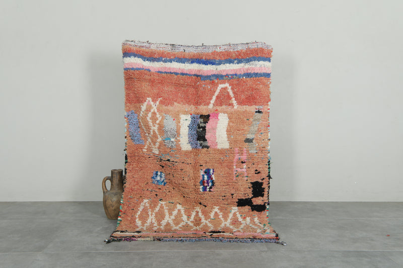 Geometric Moroccan rug - Handmade wool carpet - 3.2 ft x 4.8 ft