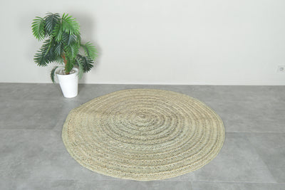 Round Moroccan hassira - 5.1 ft - Hassira