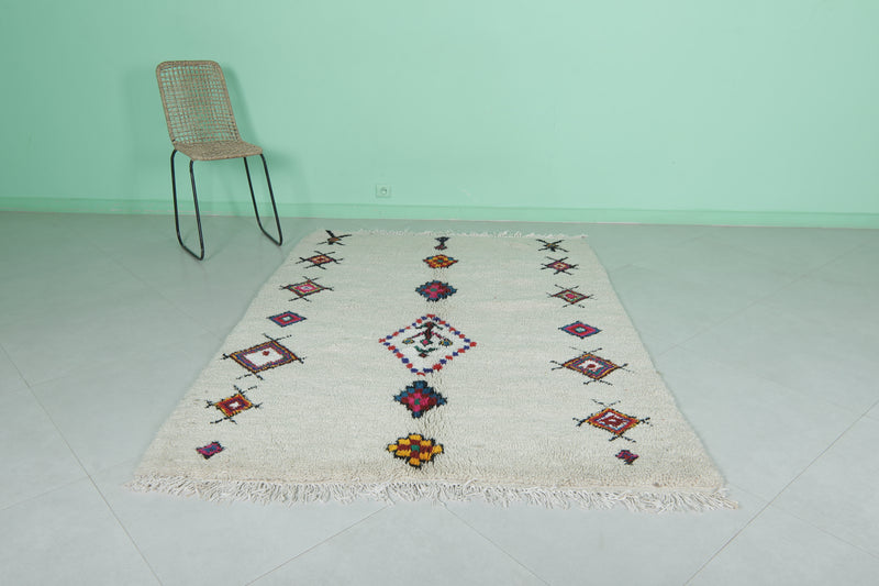 Handmade Moroccan Berber Rug - Unique Design 4.8 FT X 6.7 FT | Artisan Crafted - Azilal rugs