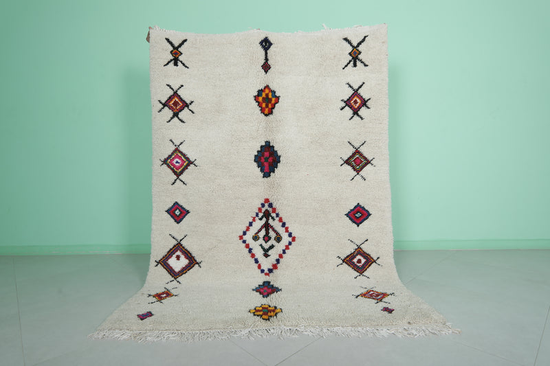 Handmade Moroccan Berber Rug - Unique Design 4.8 FT X 6.7 FT | Artisan Crafted - Azilal rugs