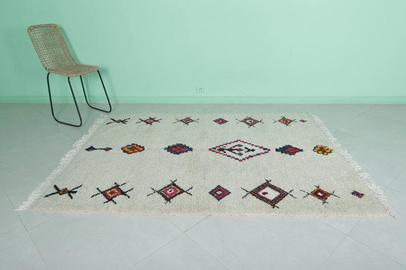 Handmade Moroccan Berber Rug - Unique Design 4.8 FT X 6.7 FT | Artisan Crafted - Azilal rugs