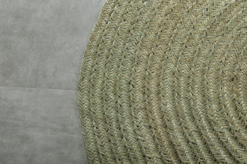 Round Moroccan hassira - 7.1 ft - Hassira