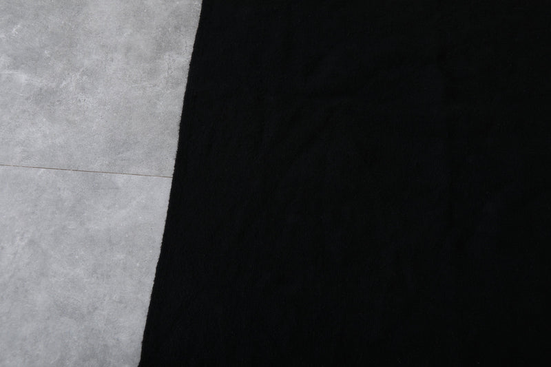 Handmade Moroccan black wool rug – Custom beni ourain carpet