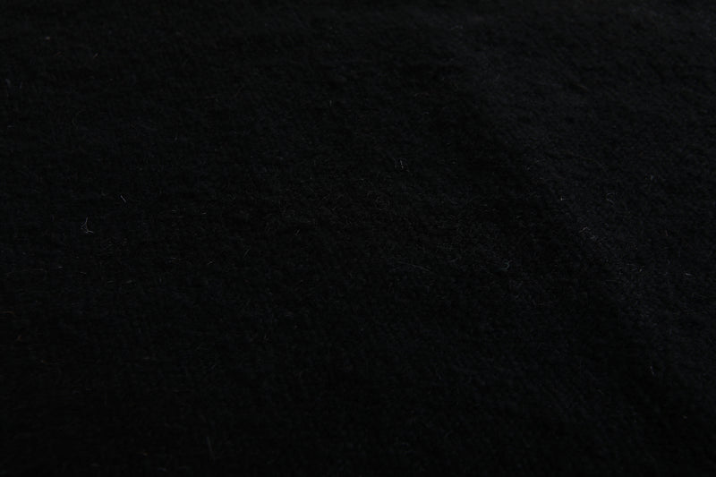 Handmade Moroccan black wool rug – Custom beni ourain carpet