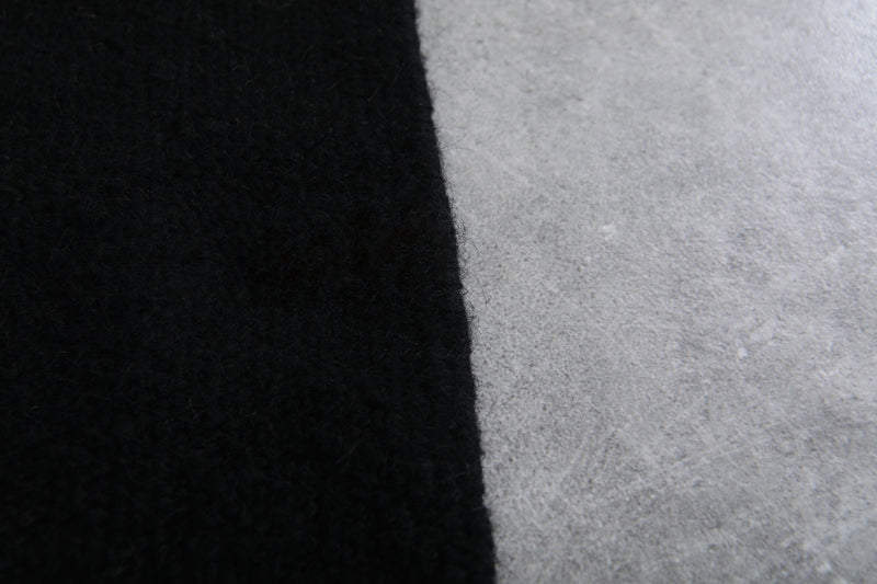 Handmade Moroccan black wool rug – Custom beni ourain carpet