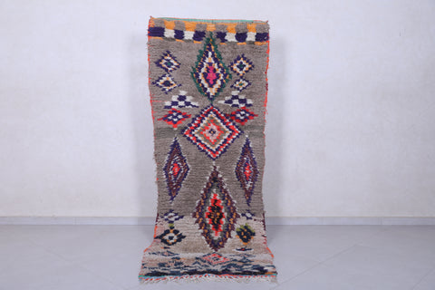 Moroccan berber rug 2.9 X 8.1 Feet - Boucherouite Rugs