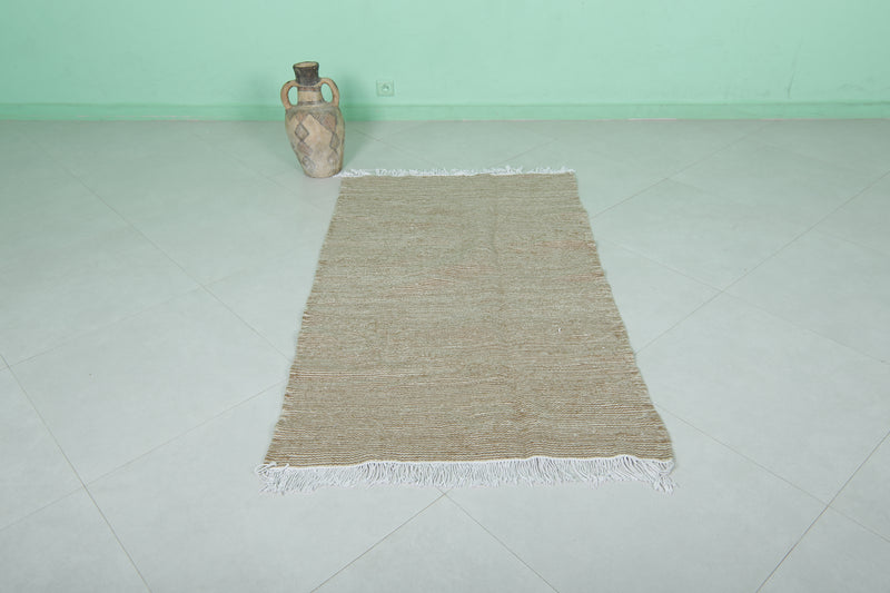 Handwoven Moroccan Rug - 3.2 X 5.3 Feet | Natural Elegance - Flat woven rugs