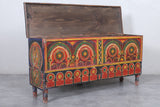 Vintage Moroccan chest  H 23.6 inches x W 49.6 inches x D 13.3 inches - wood chest