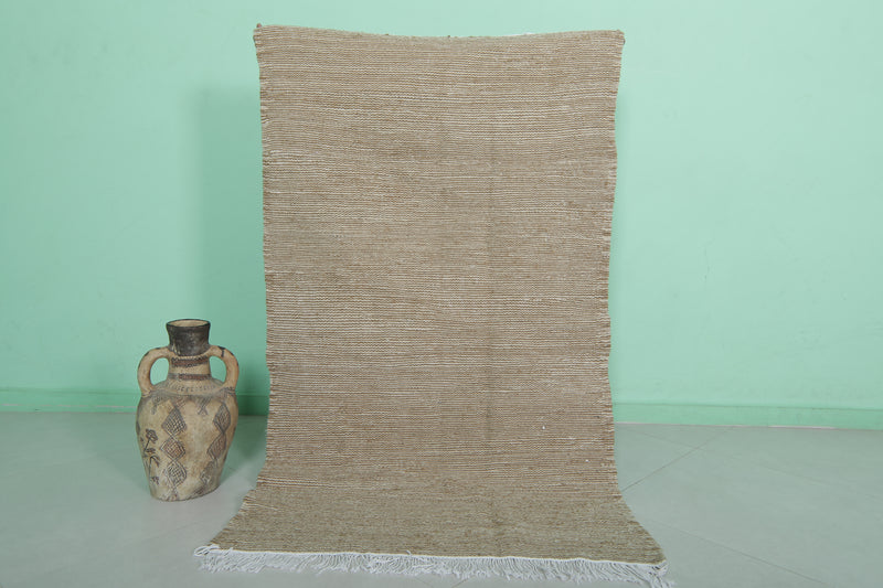 Handwoven Moroccan Rug - 3.2 X 5.3 Feet | Natural Elegance - Flat woven rugs