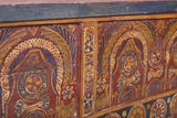Vintage Moroccan chest  H 21.6  inches x W 50.7 inches x D 13.3 inches - wood chest
