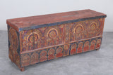 Vintage Moroccan chest  H 20.4  inches x W 49.6 inches x D 13.7 inches - wood chest