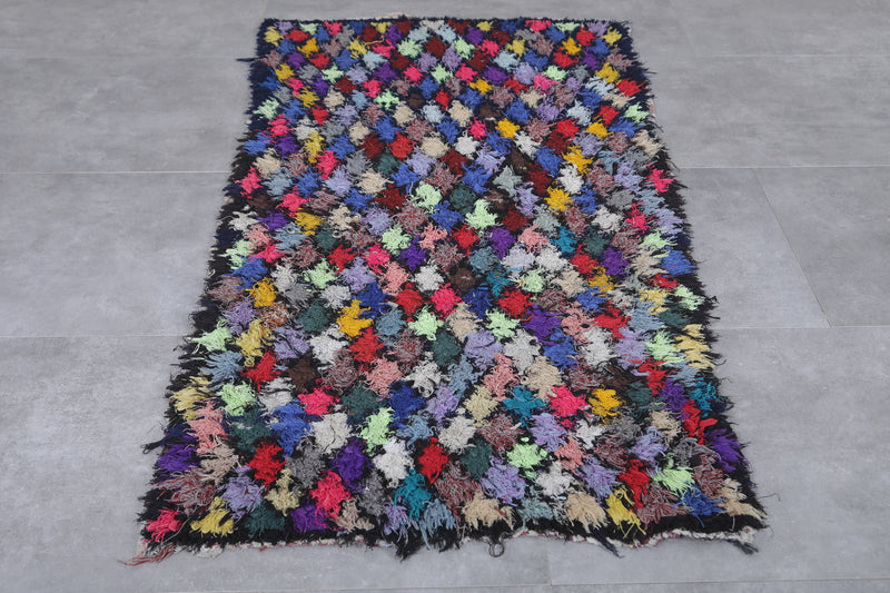 Vibrant Boucherouite Azilal Area Rug 3.2 x 6.3 Feet - Handmade Moroccan Decor - Boucherouite rug