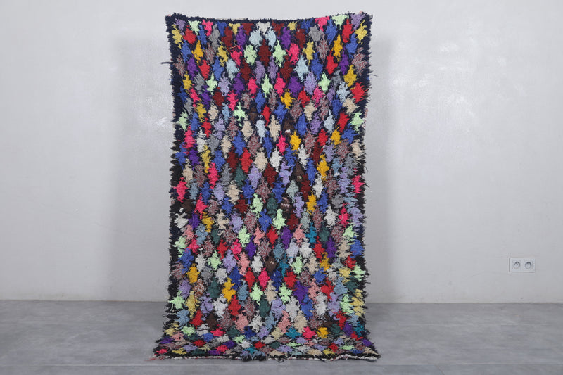 Vibrant Boucherouite Azilal Area Rug 3.2 x 6.3 Feet - Handmade Moroccan Decor - Boucherouite rug