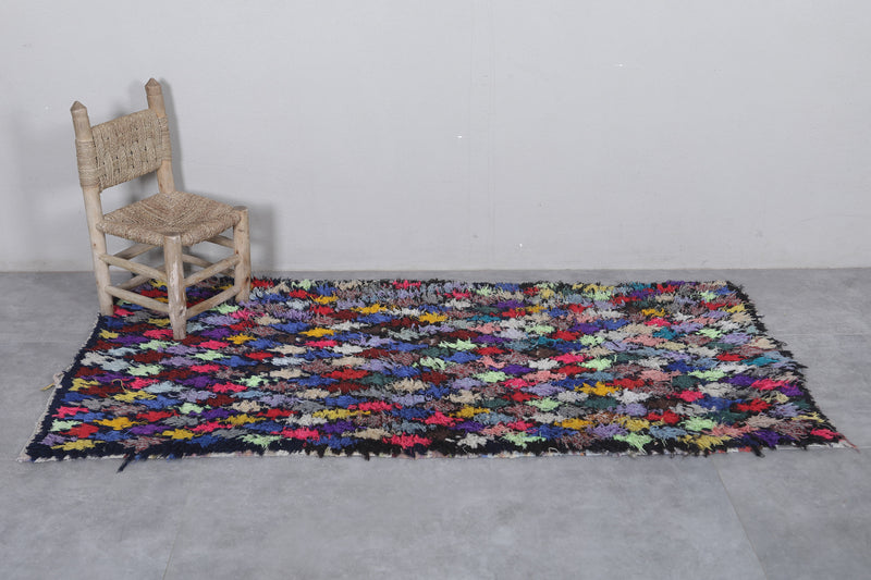 Vibrant Boucherouite Azilal Area Rug 3.2 x 6.3 Feet - Handmade Moroccan Decor - Boucherouite rug