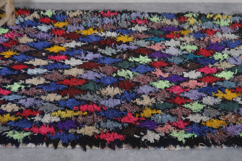 Vibrant Boucherouite Azilal Area Rug 3.2 x 6.3 Feet - Handmade Moroccan Decor - Boucherouite rug