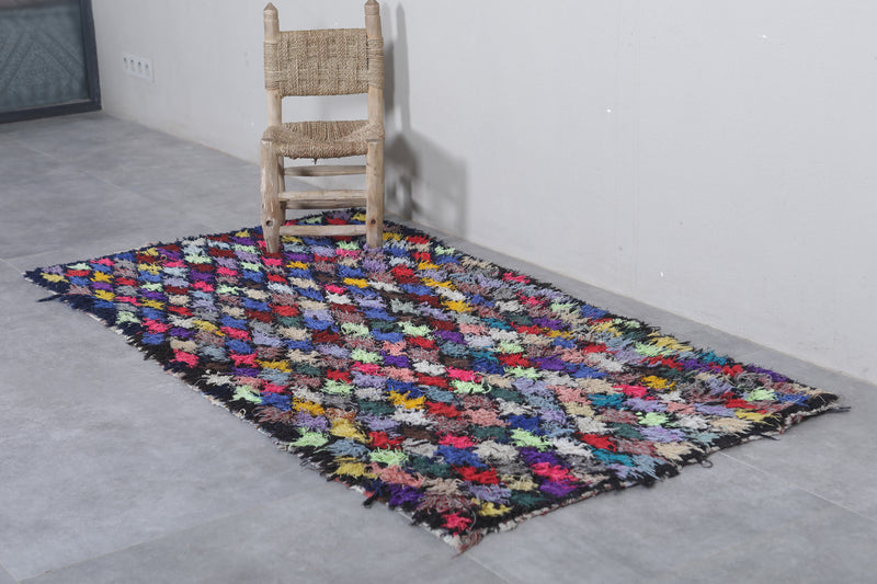Vibrant Boucherouite Azilal Area Rug 3.2 x 6.3 Feet - Handmade Moroccan Decor - Boucherouite rug