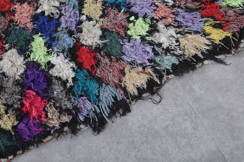 Vibrant Boucherouite Azilal Area Rug 3.2 x 6.3 Feet - Handmade Moroccan Decor - Boucherouite rug