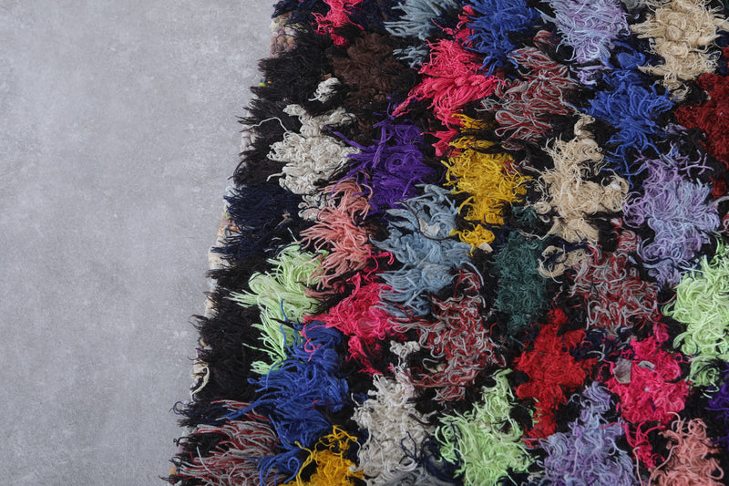 Vibrant Boucherouite Azilal Area Rug 3.2 x 6.3 Feet - Handmade Moroccan Decor - Boucherouite rug