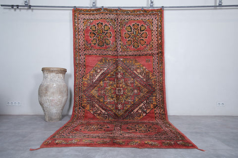 Moroccan vintage rug 5.6 X 11.2 Feet