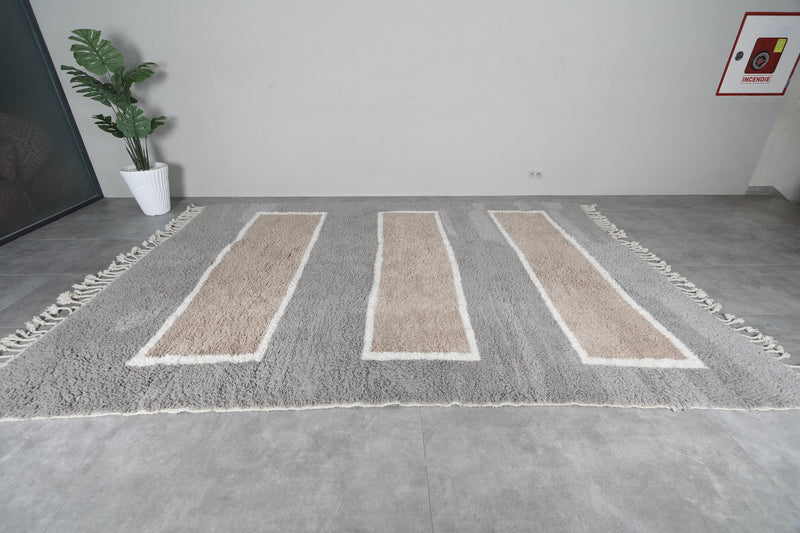 Grey Handmade Beni Ourain Rug 8.5 X 12 FT - 