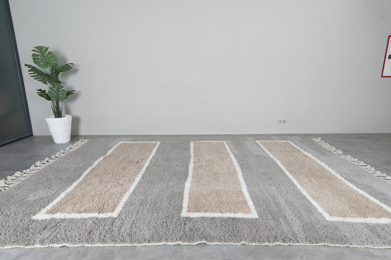 Grey Handmade Beni Ourain Rug 8.5 X 12 FT - 