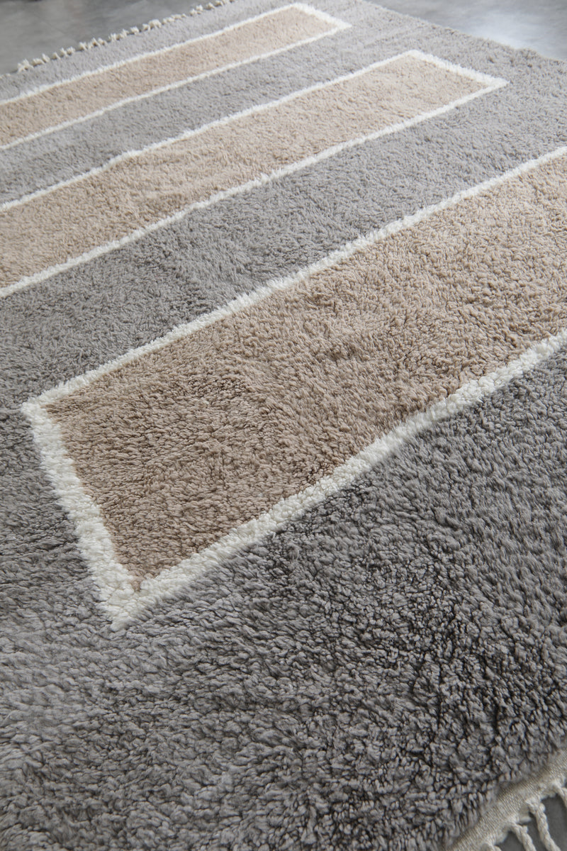 Grey Handmade Beni Ourain Rug 8.5 X 12 FT - 